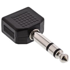 Audio Adapter, 6,3mm Klinke Stecker Stereo an 2x 3,5mm...